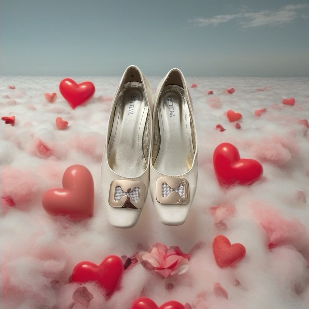 Bettina Liano Cream Bow Heels